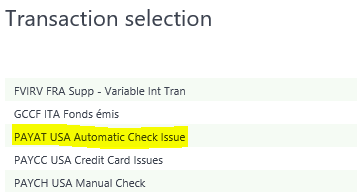 Sage X3 Transaction Section