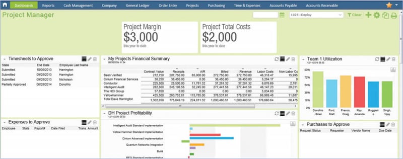 Sage Intacct project accounting