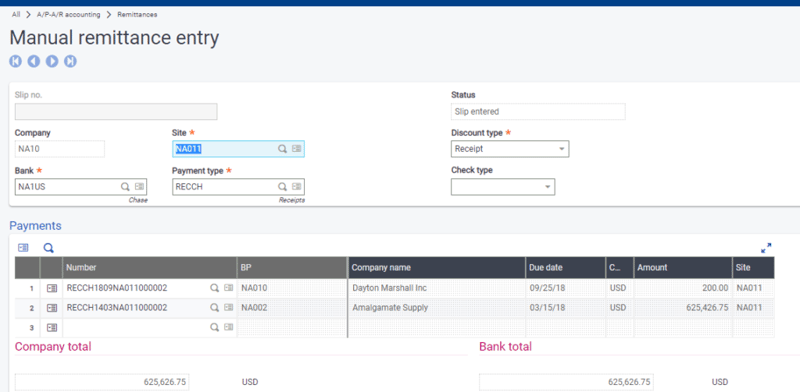 Sage EM Remittance Entry