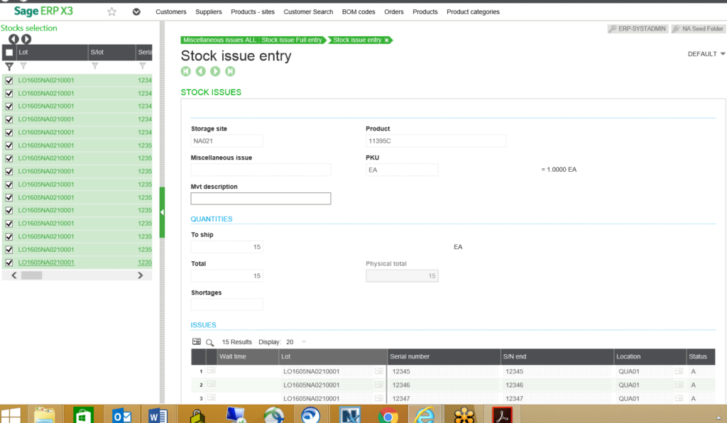 Stock Entry Issue X3