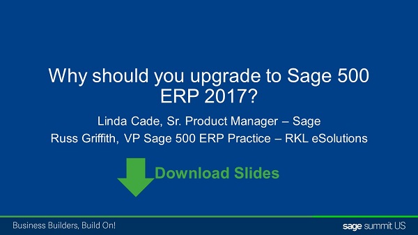 Why should you upgrade Sage 500 2017