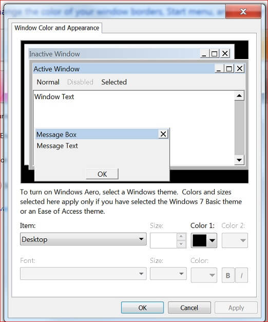 Sage 500 Window and Color Appearance