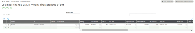 Sage X3 Lot mass change LOM