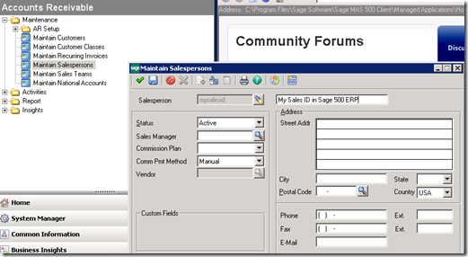 Salesperson Screen eBusiness Suite