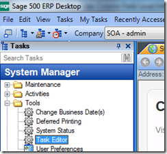 Sage 500 ERP Task Editor