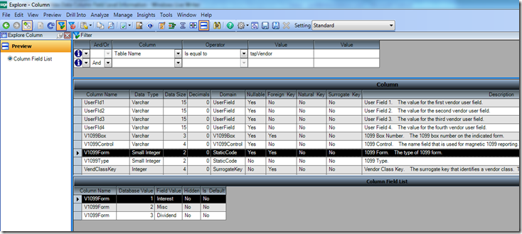Sage 500 ERP Schema Browser Explore