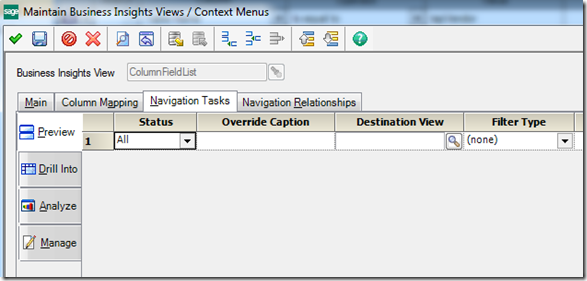 Sage 500 ERP Maintain Context Menus - Navigation Tasks