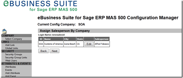 eBusiness suite salesperson ID