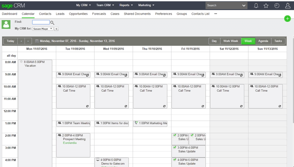 Sage CRM 2017 Redesigned Calendar