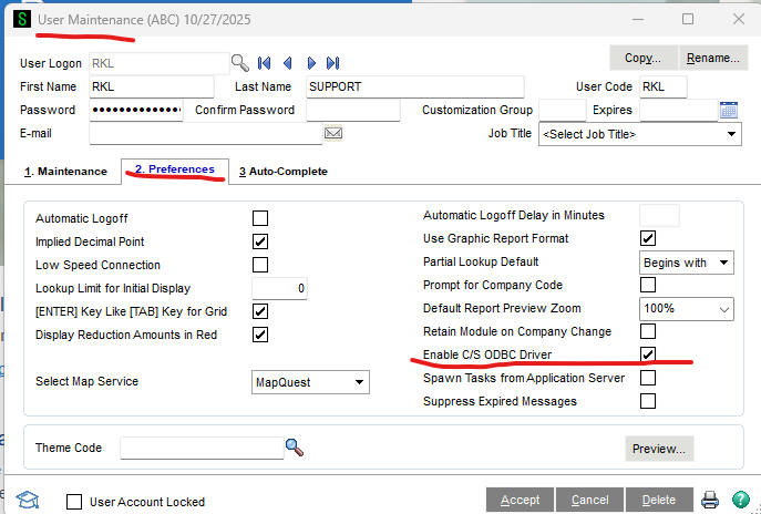 How to Set Up Client Service ODBC Driver and Service for Sage 100 Advanced