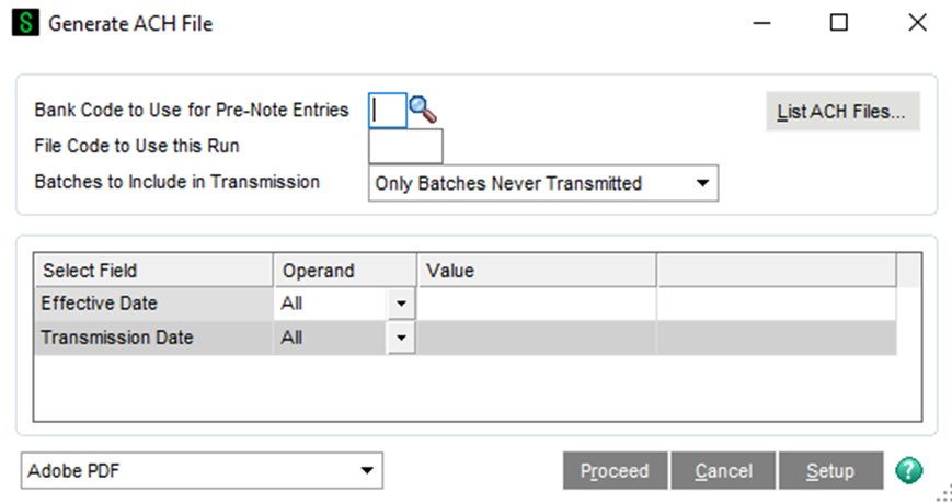 How to Setup ACH Processing in Accounts Payable in Sage 100