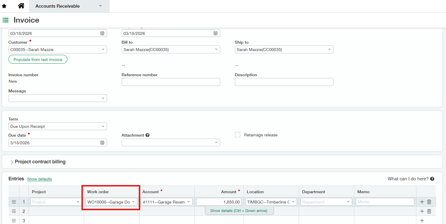 How to Create Work Orders in Sage Intacct Construction Work Order ...