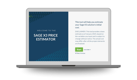 Sage X3 Price Estimator 