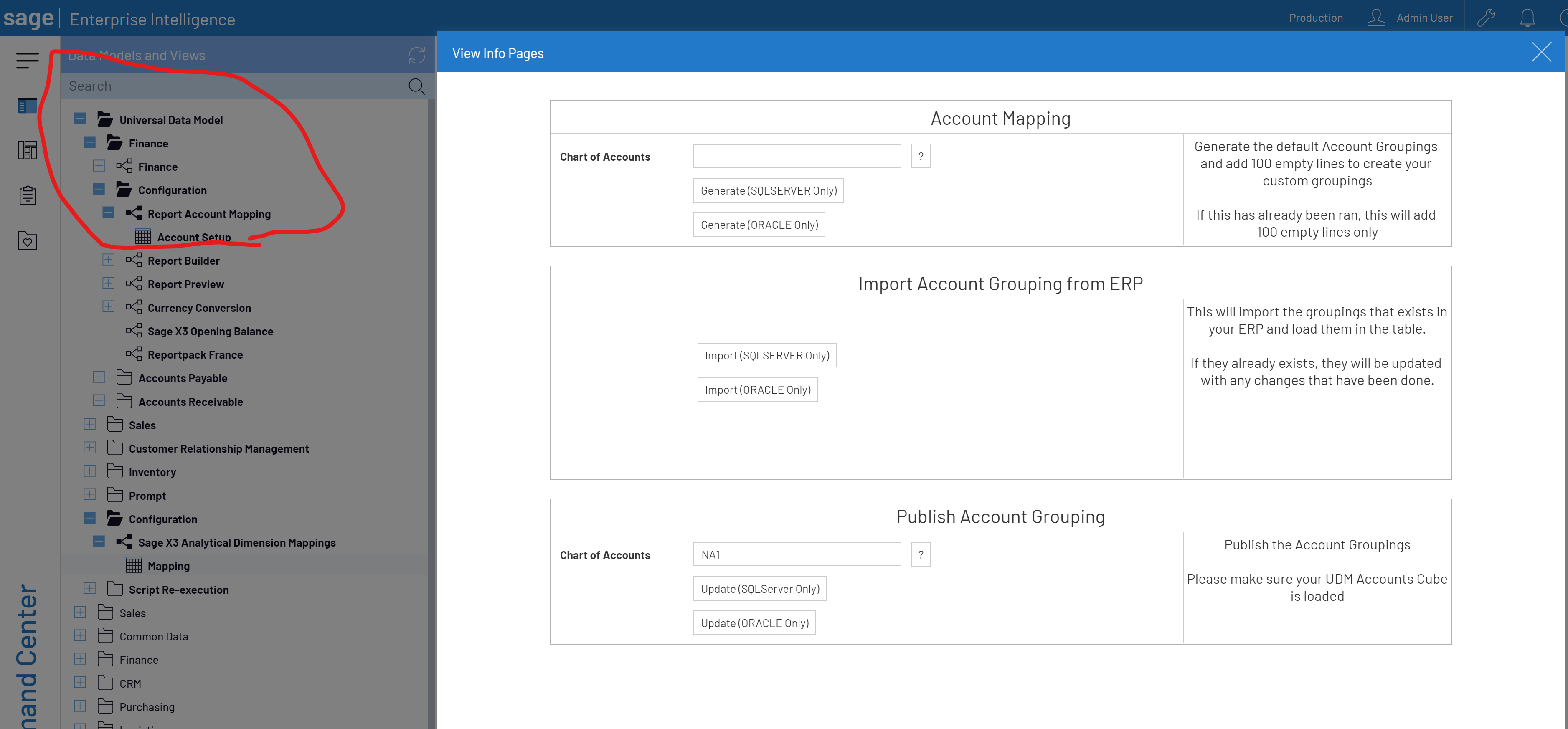 SEI Account mapping in X3