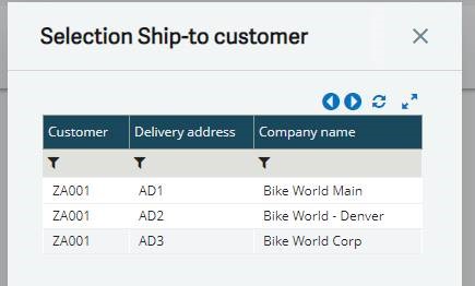 Ship-to Customer - Address Selection
