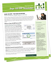 Sage 100 ERP Year End Newsletter