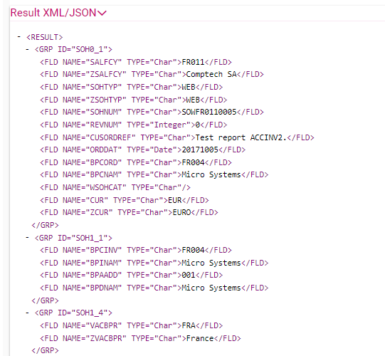 GRP in XML screen
