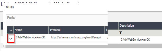 Operations list expand button