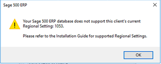 Regional Setting error
