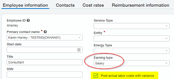In the Employee Information tab, make sure that 'Salary' is chosen under Earning Type