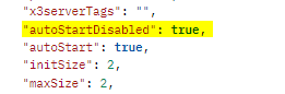 Example of "autoStartDisabled" value, True means it's not currently running